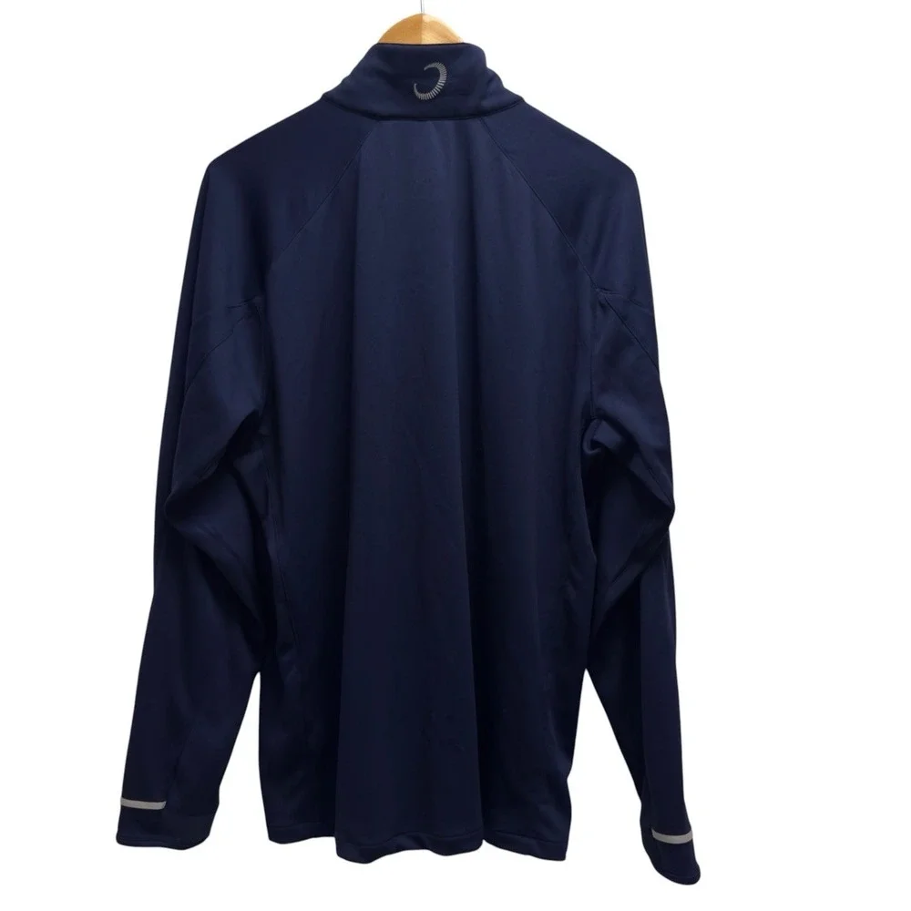 Zero Restriction Men's XL PopStroke Logo Navy Golf 1/4 Zip Pullover Sweater euc